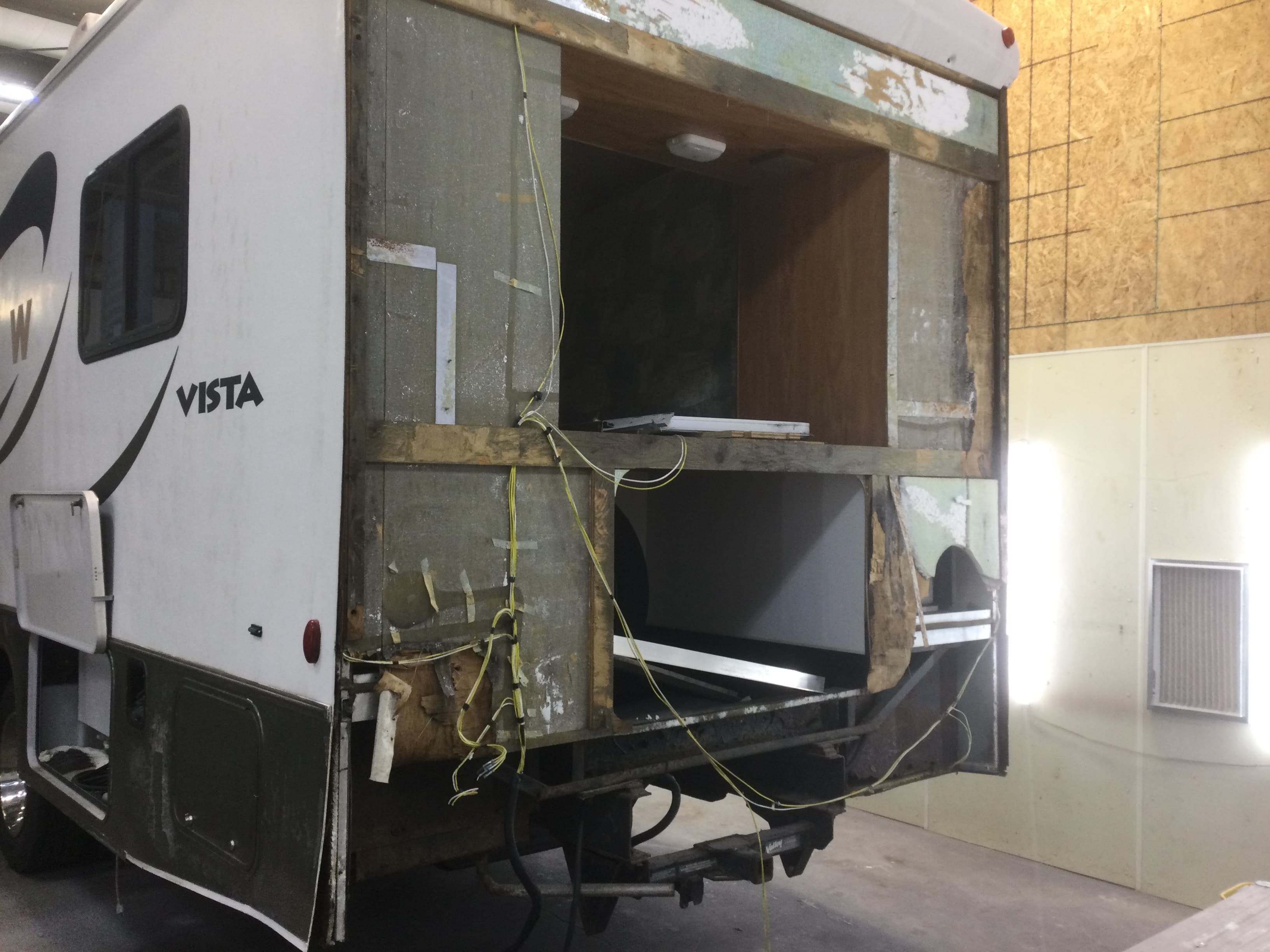 Damaged rear wall