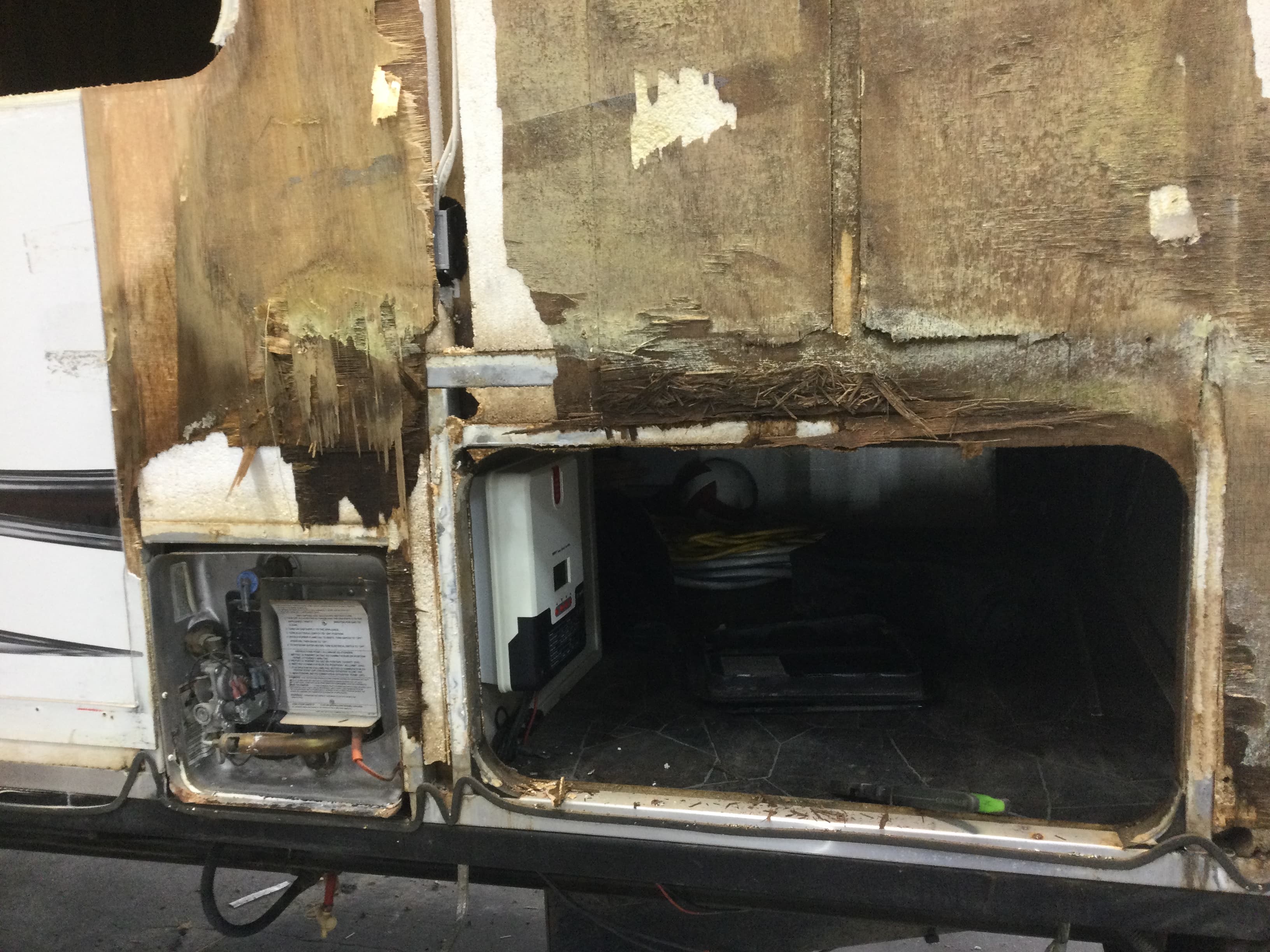 Water damaged side - lower