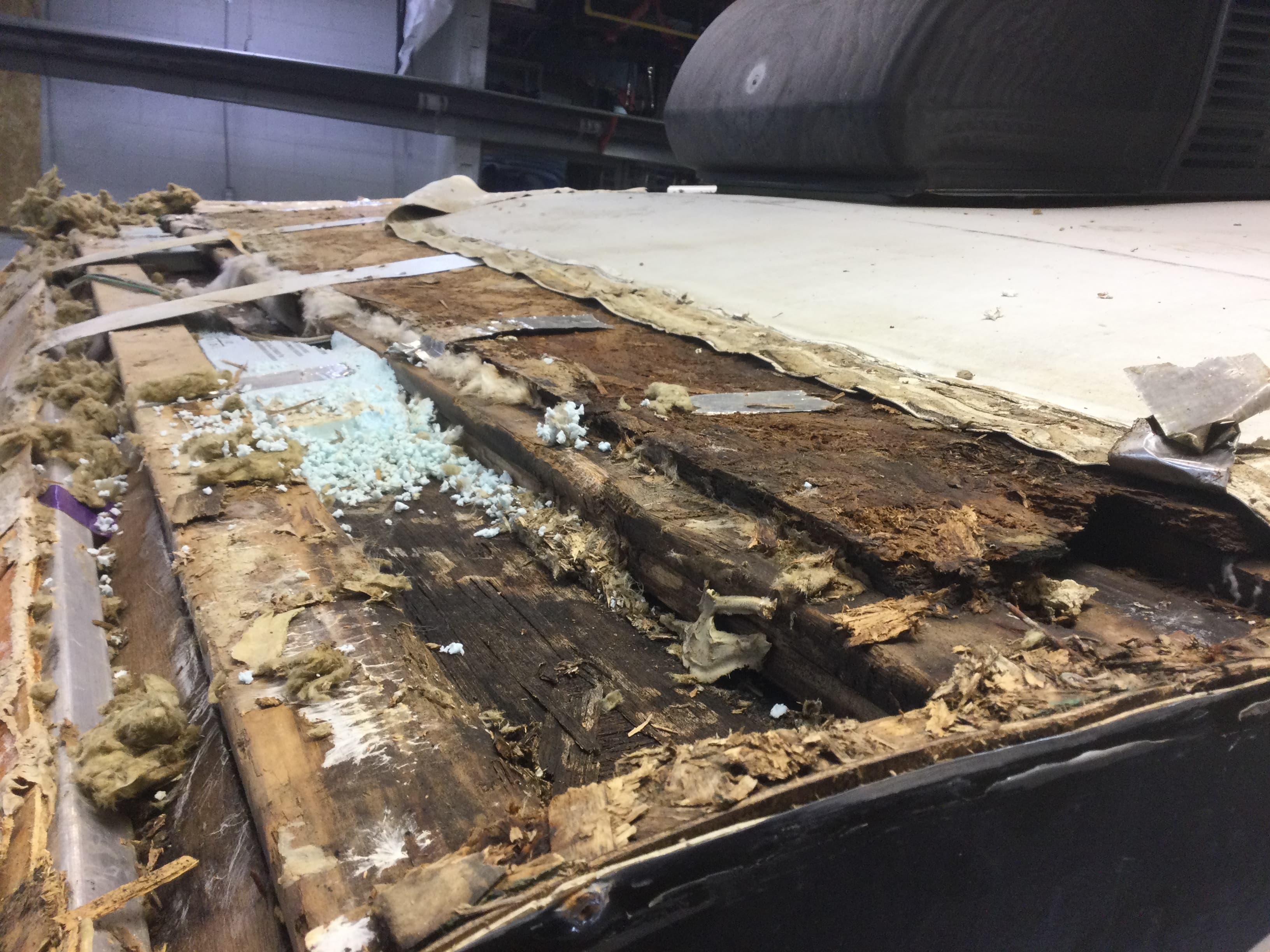 Water damaged roof