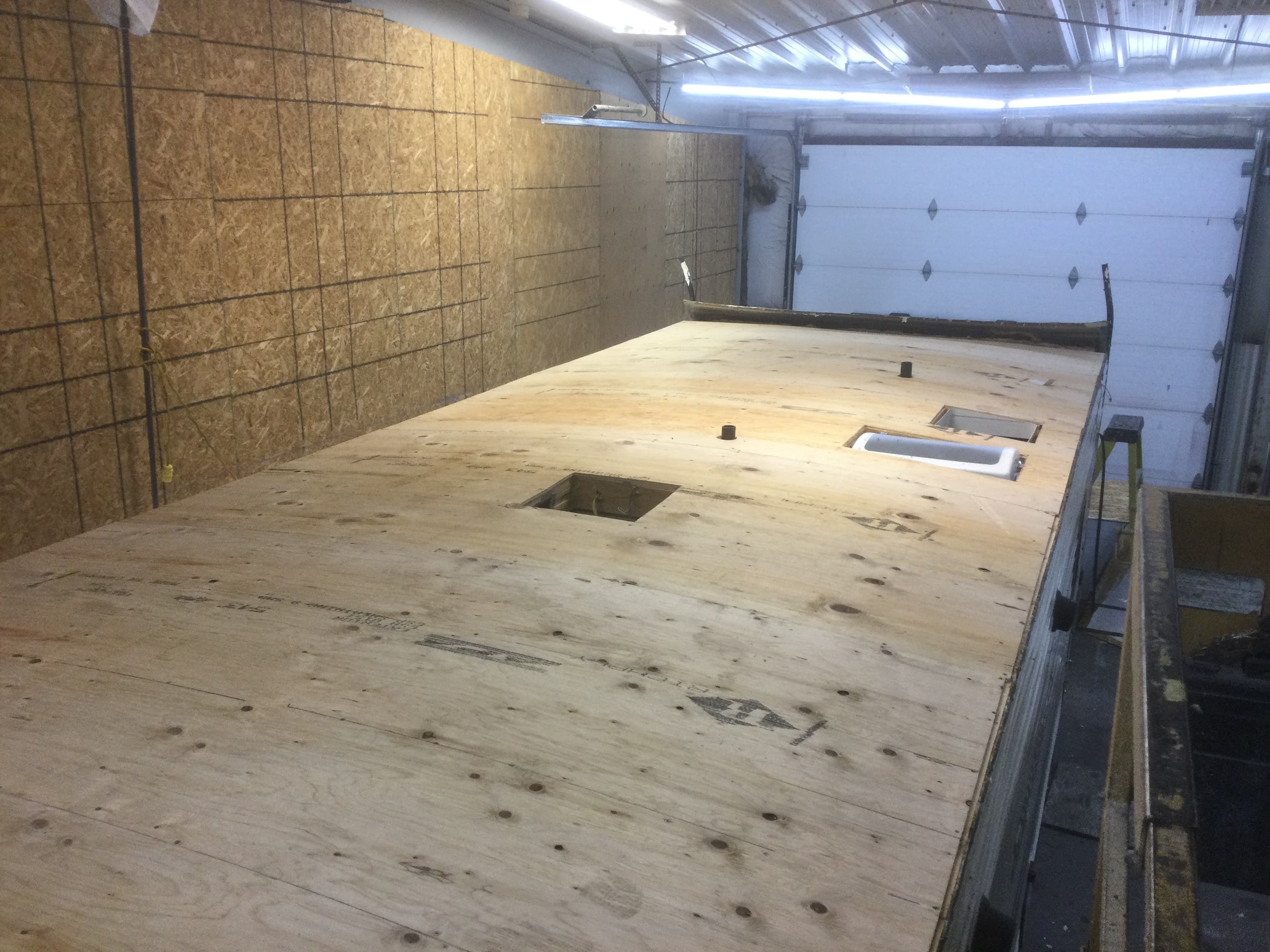Newly finished wooden subroof