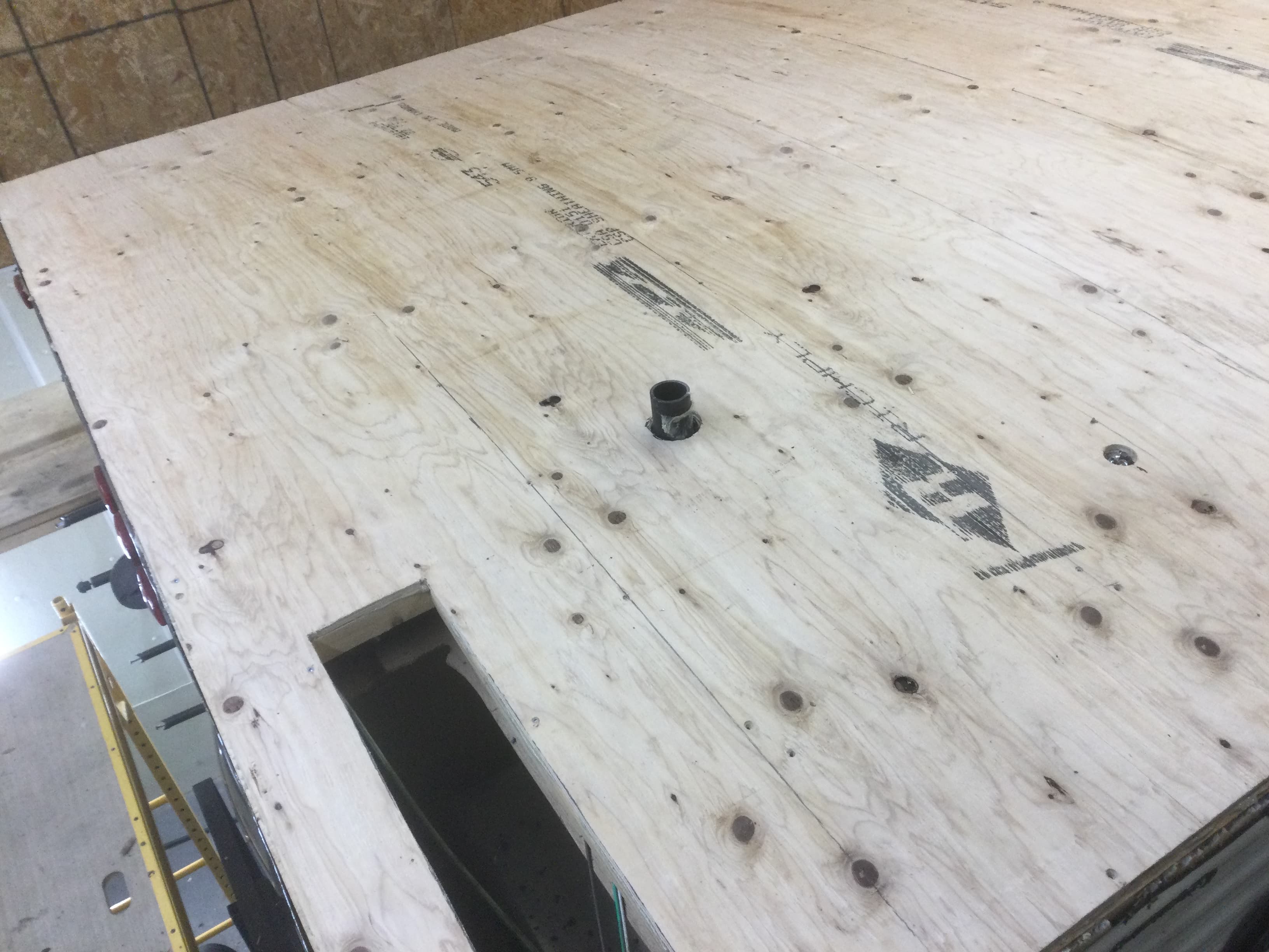 Newly finished wooden subroof - alternate angle